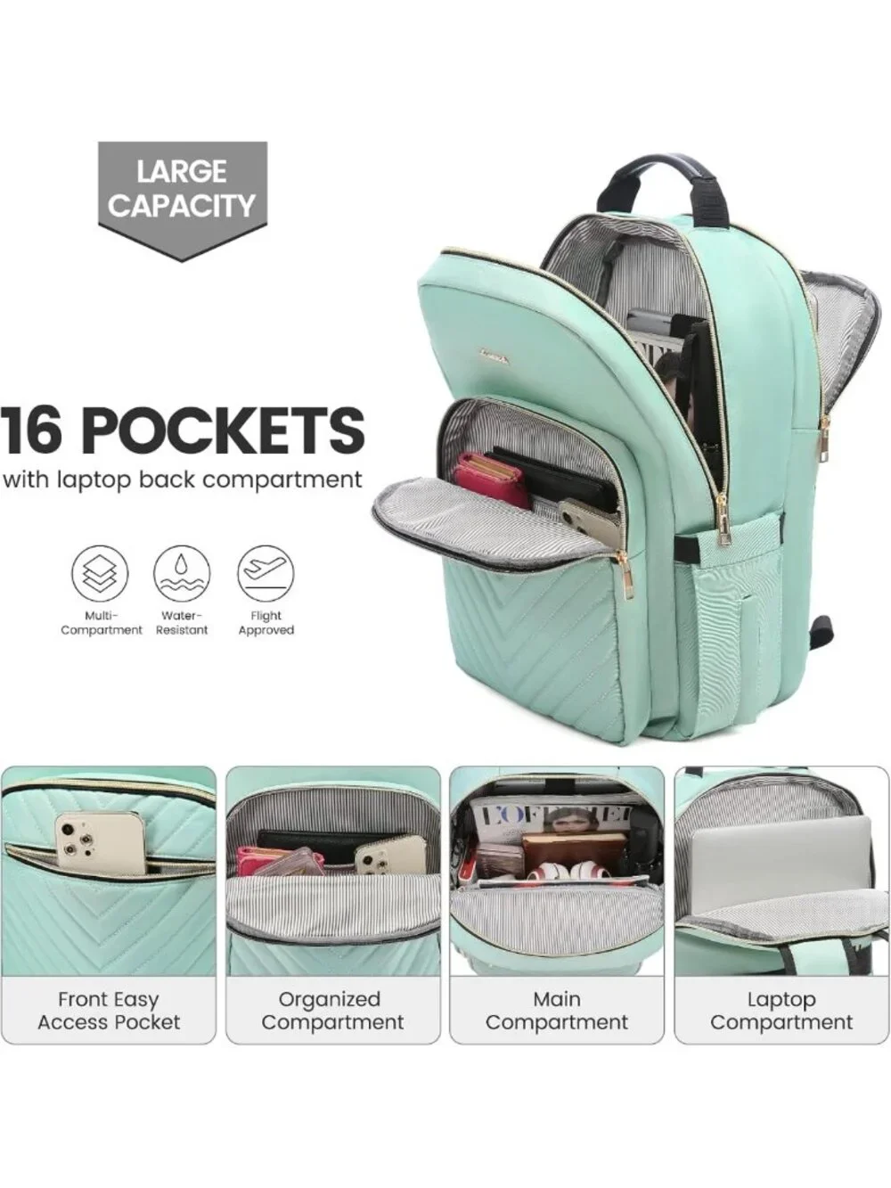 Stylish Quilted Laptop Backpack for Women | Perfect Work, Travel & College Bag